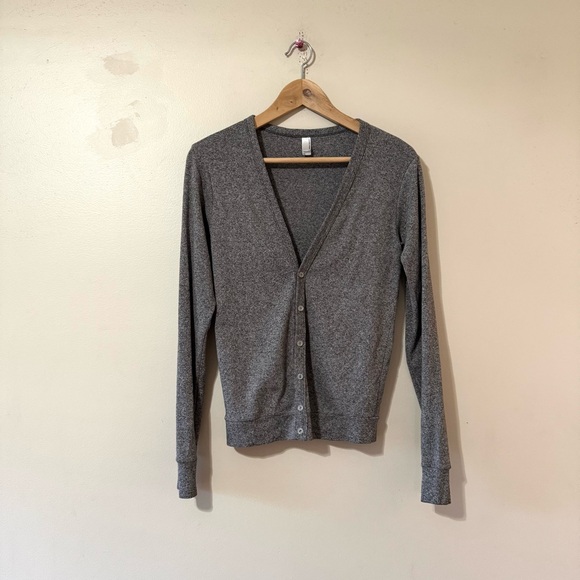 American Apparel Cardigan Sweater Button Up Heather Gray XS Extra Small - Picture 1 of 6